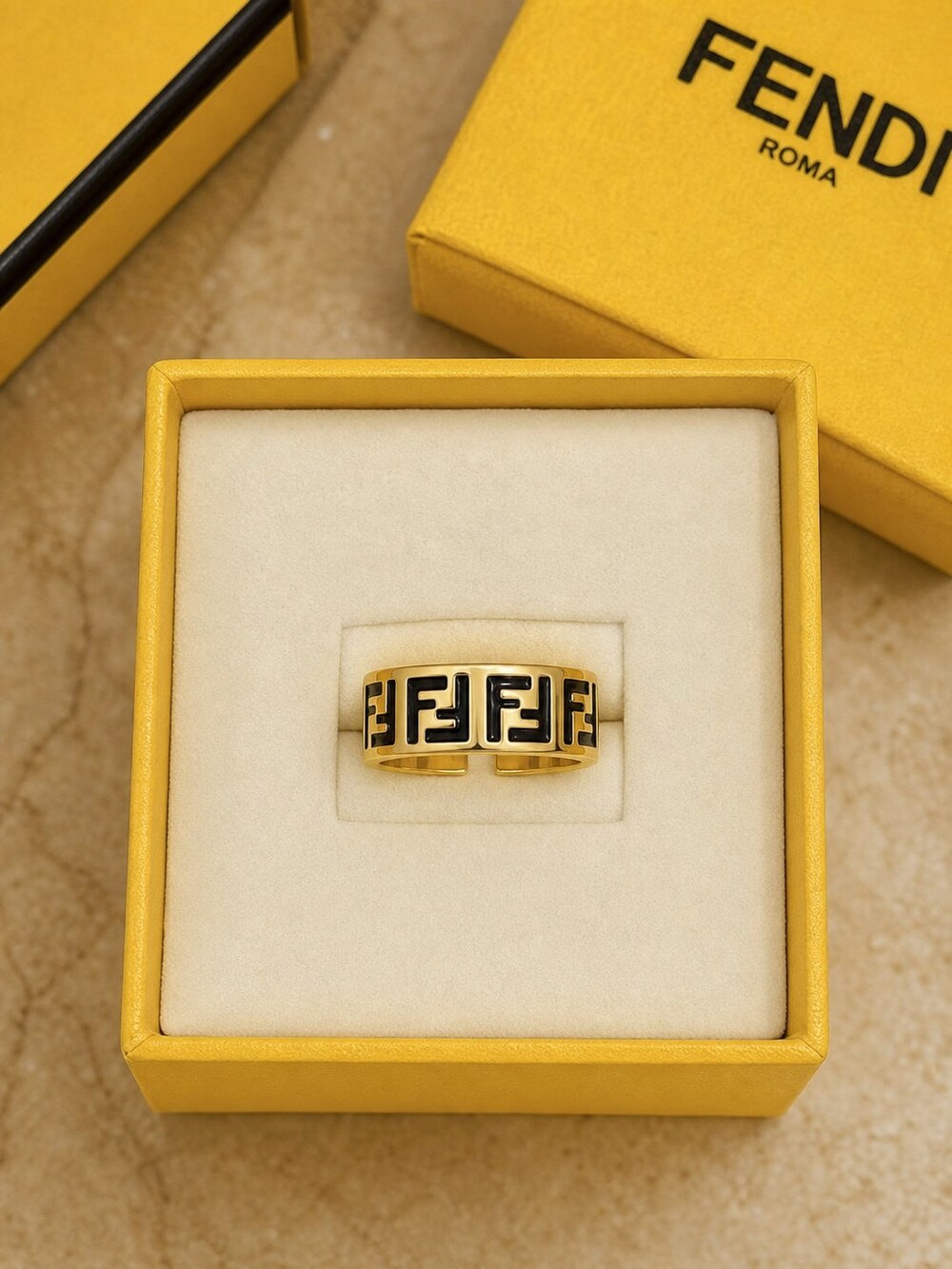 Fendi Modern Designer Ring Style 2 | New with Box - Picture 3 of 9